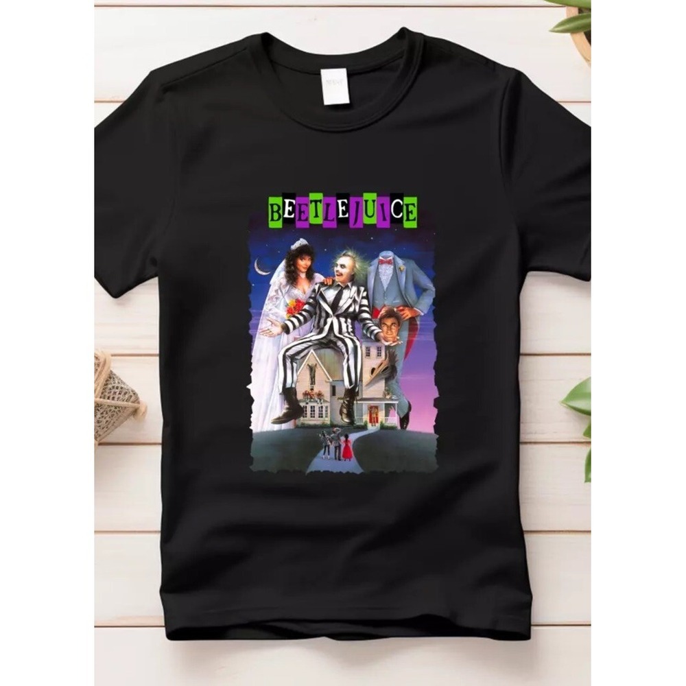 New Beetlejuice Movie Poster 1988 Retro Unisex T-Shirt Size Large